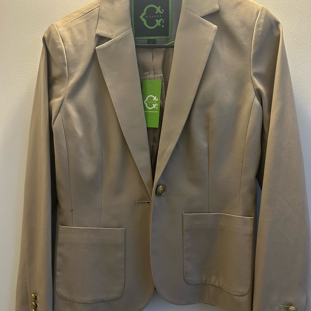 C Wonder Beige Cotton Blazer